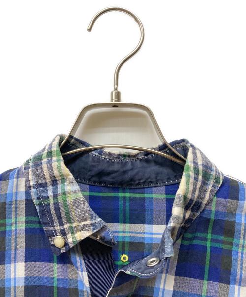sacai（サカイ）sacai (サカイ) ナイロンコンビチェックシャツ ネイビー サイズ:1の古着・服飾アイテム