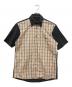 BURBERRY BLACK LABEL（バーバリーブラックレーベル）の古着「フロントノヴァチェック ショートスリーブシャツ」｜ベージュ×ブラック