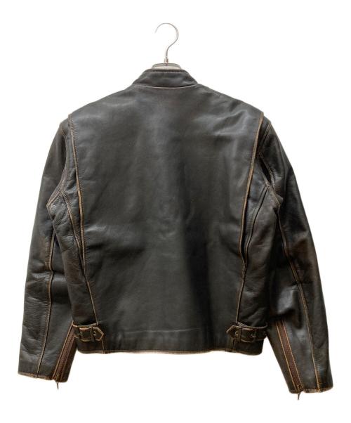 HARLEY-DAVIDSON（ハーレーダビッドソン）HARLEY-DAVIDSON (ハーレーダビッドソン) 茶芯 シングルライダースジャケット ブラック サイズ:Mの古着・服飾アイテム