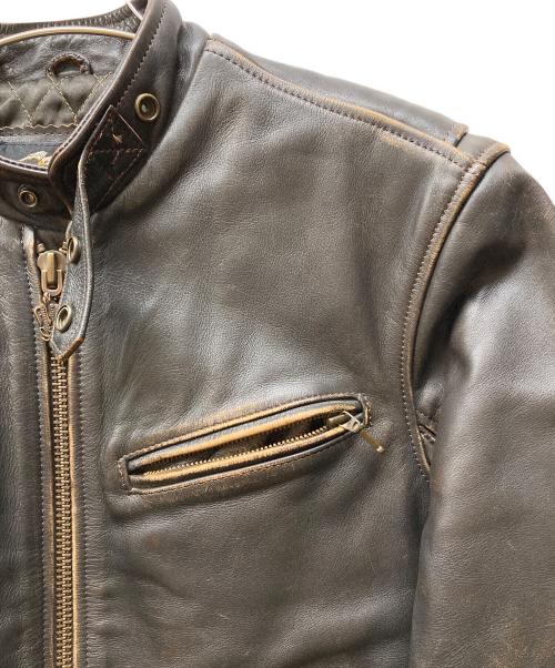 HARLEY-DAVIDSON（ハーレーダビッドソン）HARLEY-DAVIDSON (ハーレーダビッドソン) 茶芯 シングルライダースジャケット ブラック サイズ:Mの古着・服飾アイテム