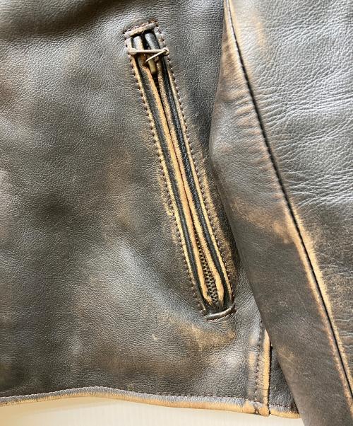 HARLEY-DAVIDSON（ハーレーダビッドソン）HARLEY-DAVIDSON (ハーレーダビッドソン) 茶芯 シングルライダースジャケット ブラック サイズ:Mの古着・服飾アイテム