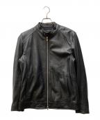 nano・universeナノ・ユニバース）の古着「シープレザー シングルライダースジャケット」｜ブラック