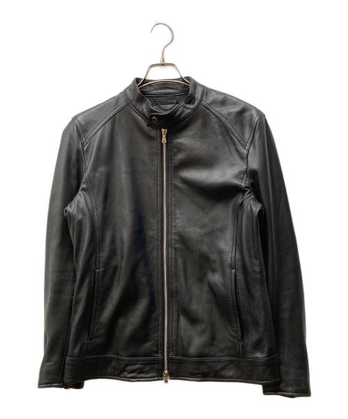 nano・universe（ナノ・ユニバース）nano・universe (ナノ・ユニバース) シープレザー シングルライダースジャケット ブラック サイズ:Mの古着・服飾アイテム