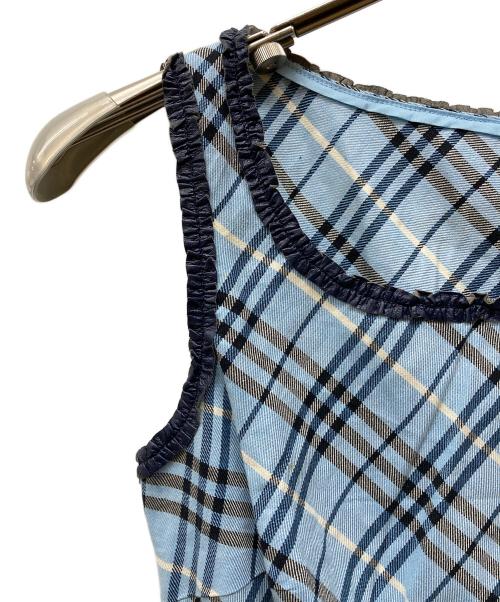 BURBERRY BLUE LABEL（バーバリー ブルー レーベル）BURBERRY BLUE LABEL (バーバリーロンドンブルーレーベル) ノヴァチェック ノースリーブワンピース ブルー サイズ:38の古着・服飾アイテム