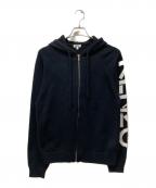 KENZOケンゾー）の古着「ロゴジャカードニットジップフーディ」｜ブラック