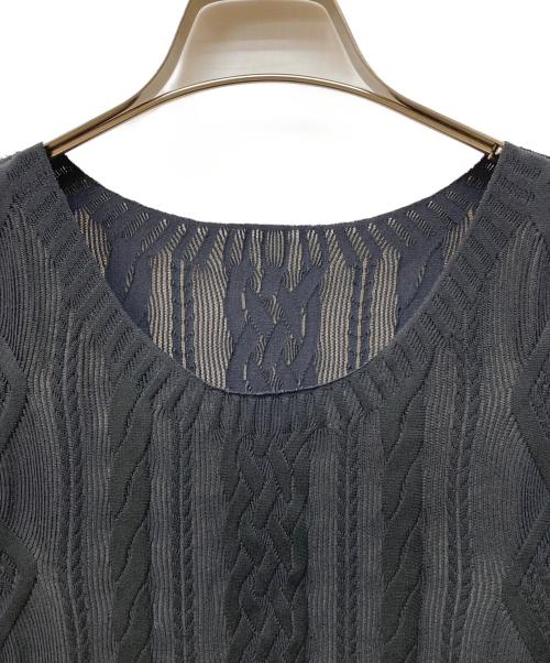 PLEATS PLEASE（プリーツプリーズ）PLEATS PLEASE (プリーツプリーズ) シースルー ジャカードチュニック ブラック サイズ:3の古着・服飾アイテム
