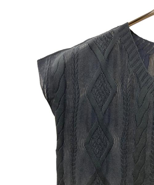 PLEATS PLEASE（プリーツプリーズ）PLEATS PLEASE (プリーツプリーズ) シースルー ジャカードチュニック ブラック サイズ:3の古着・服飾アイテム