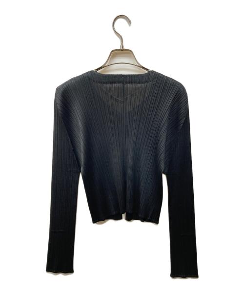 PLEATS PLEASE（プリーツプリーズ）PLEATS PLEASE (プリーツプリーズ) プリーツ カラーレスジャケット ブラック サイズ:4の古着・服飾アイテム