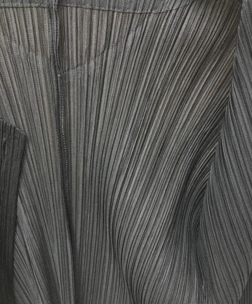 PLEATS PLEASE（プリーツプリーズ）PLEATS PLEASE (プリーツプリーズ) プリーツ カラーレスジャケット ブラック サイズ:4の古着・服飾アイテム