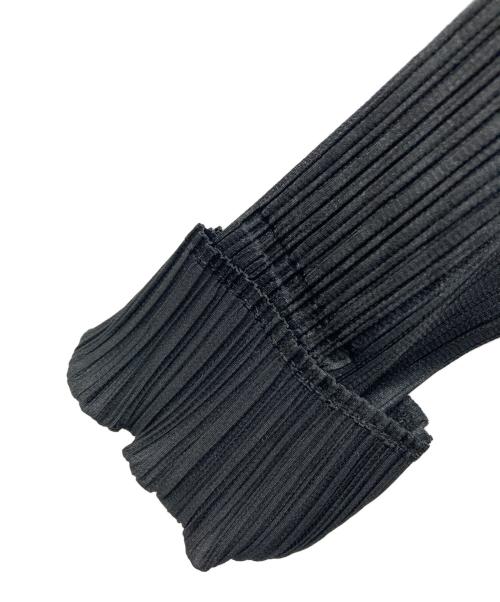PLEATS PLEASE（プリーツプリーズ）PLEATS PLEASE (プリーツプリーズ) プリーツ カラーレスジャケット ブラック サイズ:4の古着・服飾アイテム