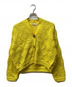 blkbyビーエルケービーワイ）の古着「triangle pattern knit cardigan」｜イエロー