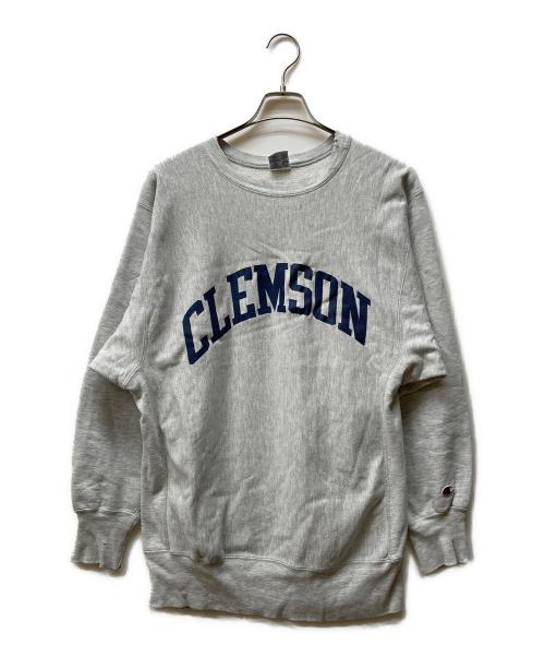 Champion REVERSE WEAVE（チャンピオン リバース ウィーブ）Champion REVERSE WEAVE (チャンピオン リバース ウィーブ) CLEMSONプリントクルーネックスウェット グレー サイズ:XLの古着・服飾アイテム