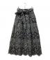 audie a muses（オーディア ミューズ）の古着「オーガンジー刺繍スカート」｜ブラック