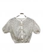 JUSGLITTYジャスグリッティー）の古着「ミニブーケカーディガン」｜ホワイト