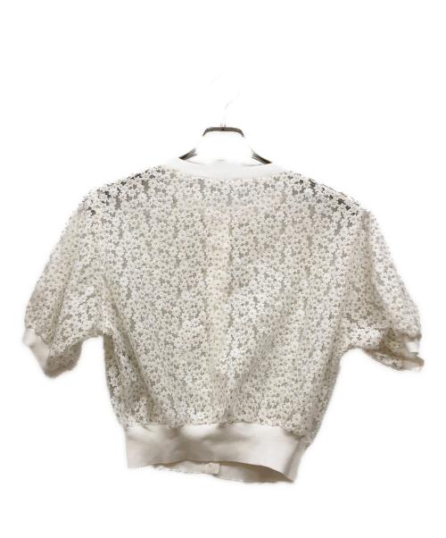 JUSGLITTY（ジャスグリッティー）JUSGLITTY (ジャスグリッティー) ミニブーケカーディガン ホワイト サイズ:SIZE 2の古着・服飾アイテム