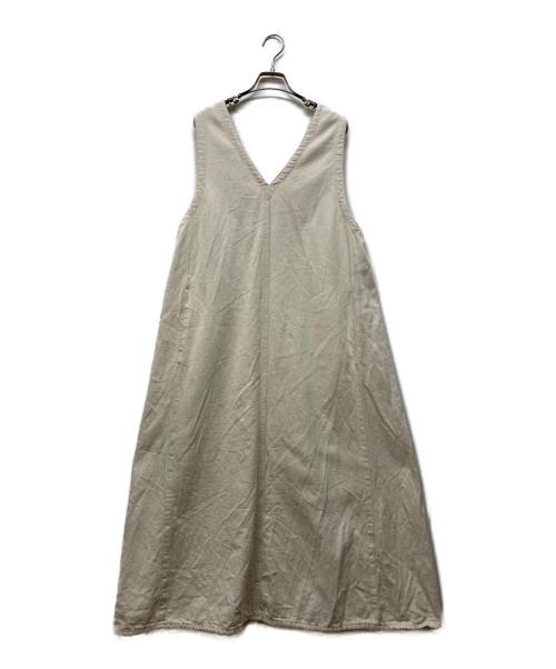 tumugu（ツムグ）tumugu (ツムグ) 10ozコットンリネンデニム ジャンパースカート アイボリー サイズ:FREEの古着・服飾アイテム