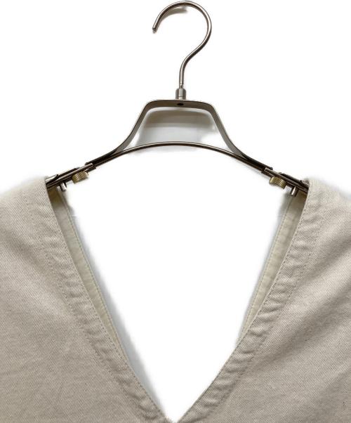 tumugu（ツムグ）tumugu (ツムグ) 10ozコットンリネンデニム ジャンパースカート アイボリー サイズ:FREEの古着・服飾アイテム