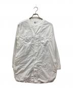 orSlowオアスロウ）の古着「ノーカラーシャツ」｜ホワイト