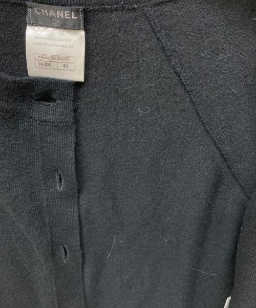 CHANEL（シャネル）CHANEL (シャネル) ココマークボタン カシミヤカーディガン ブラック サイズ:40の古着・服飾アイテム