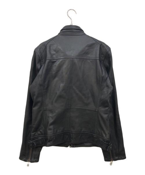 BURBERRY BLACK LABEL（バーバリーブラックレーベル）BURBERRY BLACK LABEL (バーバリーブラックレーベル) シングルライダースジャケット ブラック サイズ:Lの古着・服飾アイテム