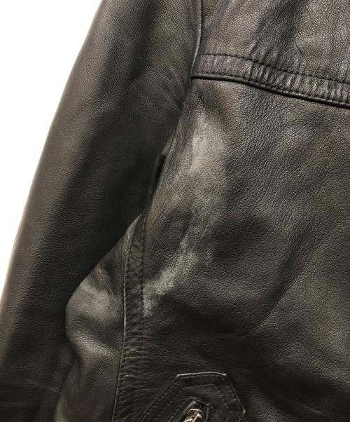 BURBERRY BLACK LABEL（バーバリーブラックレーベル）BURBERRY BLACK LABEL (バーバリーブラックレーベル) シングルライダースジャケット ブラック サイズ:Lの古着・服飾アイテム