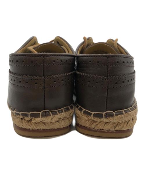 GIORGIO ARMANI（ジョルジョアルマーニ）GIORGIO ARMANI (ジョルジョアルマーニ) レザー ウイングチップ ジュートソールシューズ ブラウン サイズ:SIZE 6の古着・服飾アイテム