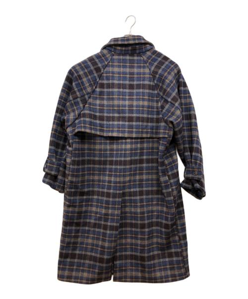 Naptime（ナップタイム）naptime (ナップタイム) チェックロングチェスターコート ネイビー サイズ:Ⅼの古着・服飾アイテム