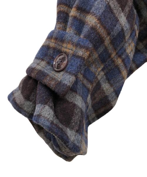 Naptime（ナップタイム）naptime (ナップタイム) チェックロングチェスターコート ネイビー サイズ:Ⅼの古着・服飾アイテム