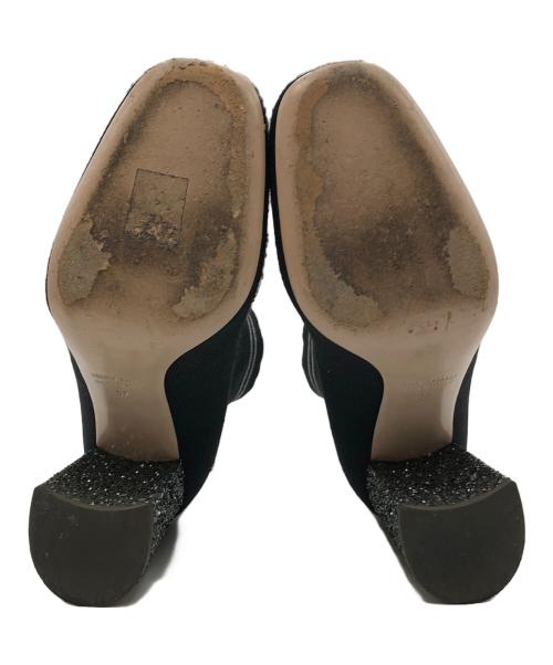 MIU MIU（ミュウミュウ）MIU MIU (ミュウミュウ) 19AW グリッターヒールブーツ ブラック サイズ:SIZE 37の古着・服飾アイテム