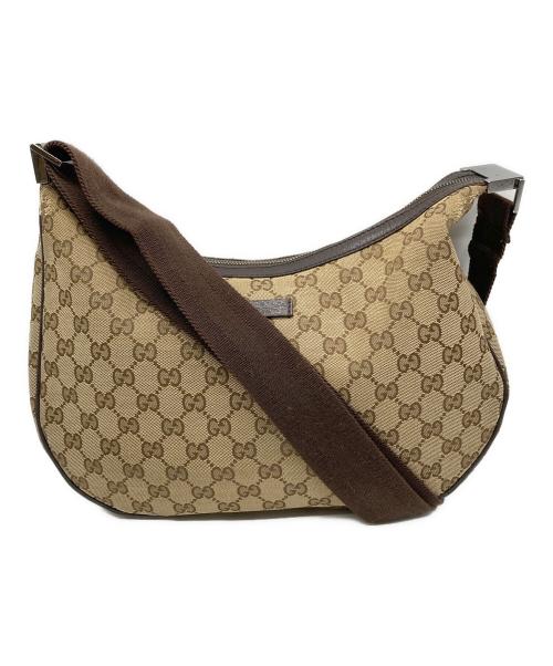 GUCCI（グッチ）GUCCI (グッチ) GGキャンバス ショルダーバッグ ブラウンの古着・服飾アイテム