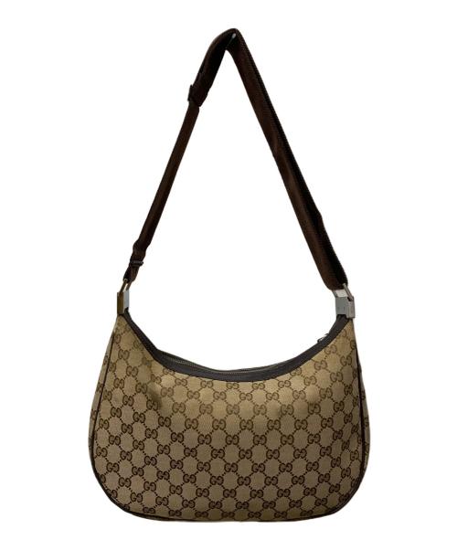 GUCCI（グッチ）GUCCI (グッチ) GGキャンバス ショルダーバッグ ブラウンの古着・服飾アイテム