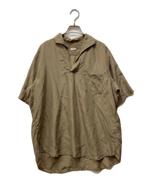 COMOLI（コモリ）COMOLI (コモリ) 17SS シルク スキッパー 半袖シャツ ブラウン サイズ:3の古着・服飾アイテム