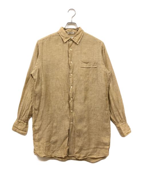 INDIVIDUALIZED SHIRTS（インディビジュアライズドシャツ）INDIVIDUALIZED SHIRTS (インディビジュアライズドシャツ) USA製 PURE LINEN レギュラーカラーシャツ ベージュ サイズ:Mの古着・服飾アイテム