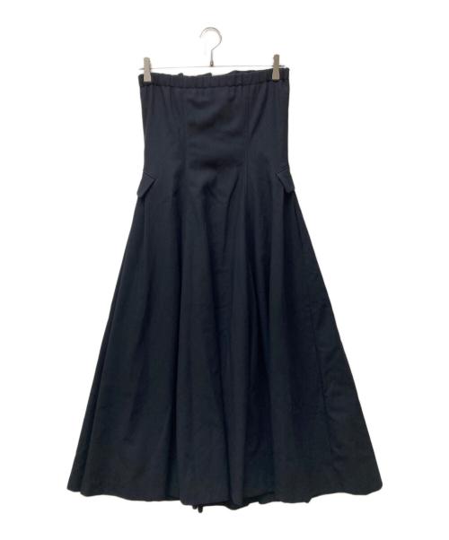 ebure（エブール）EBURE (エブール) 強撚ツイルクレープ ベアワンピース ネイビー サイズ:SIZE 36の古着・服飾アイテム