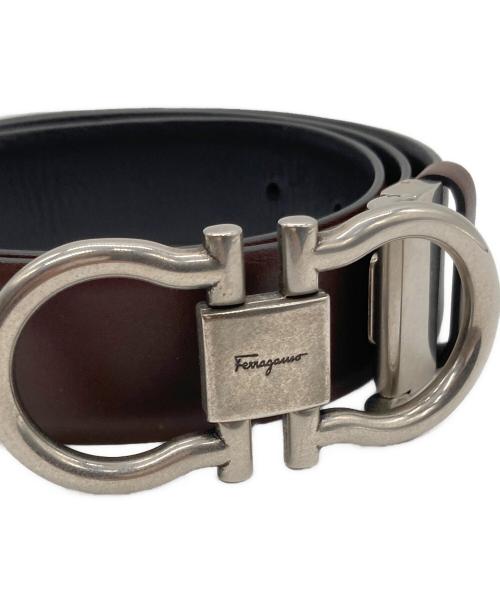 Salvatore Ferragamo（サルヴァトーレ フェラガモ）Salvatore Ferragamo (サルヴァトーレ フェラガモ) ガンチーニバックル レザーベルト ブラウンの古着・服飾アイテム