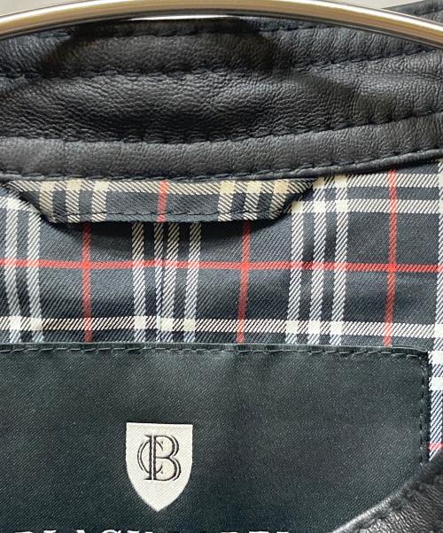 BLACK LABEL CRESTBRIDGE（ブラックレーベル クレストブリッジ）BLACK LABEL CRESTBRIDGE (ブラックレーベル クレストブリッジ) チェックライニングシングルライダースジャケット ブラック サイズ:Mの古着・服飾アイテム