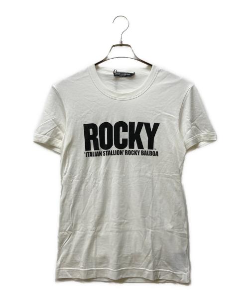 DOLCE & GABBANA（ドルチェ＆ガッバーナ）DOLCE & GABBANA (ドルチェ＆ガッバーナ) ROCKY プリントTシャツ ホワイト サイズ:SIZE 44 未使用品の古着・服飾アイテム