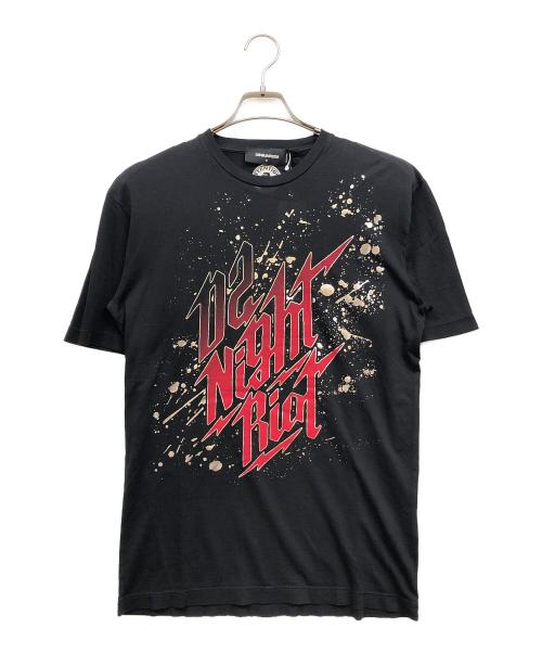 DSQUARED2（ディースクエアード）DSQUARED2 (ディースクエアード) NIGHT RIOT TEE ブラック×レッド サイズ:Ｓ 未使用品の古着・服飾アイテム