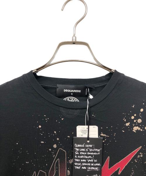 DSQUARED2（ディースクエアード）DSQUARED2 (ディースクエアード) NIGHT RIOT TEE ブラック×レッド サイズ:Ｓ 未使用品の古着・服飾アイテム