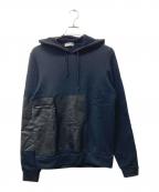 BALENCIAGAバレンシアガ）の古着「フェイクレザーパッチワークフーディ」｜ブラック