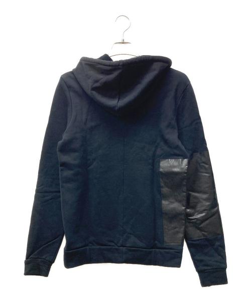 BALENCIAGA（バレンシアガ）BALENCIAGA (バレンシアガ) フェイクレザーパッチワークフーディ ブラック サイズ:SIZE XSの古着・服飾アイテム