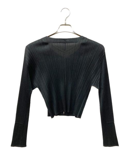 PLEATS PLEASE（プリーツプリーズ）PLEATS PLEASE (プリーツプリーズ) プリ―ツ ノーカラージャケット ブラック サイズ:SIZE 3の古着・服飾アイテム
