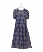 Kaeneカエン）の古着「配色レースエプロンワンピース」｜ピンク×ブルー