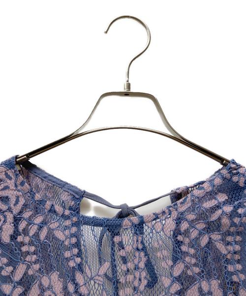 Kaene（カエン）kaene (カエン) 配色レースエプロンワンピース ピンク×ブルー サイズ:SIZE 38の古着・服飾アイテム