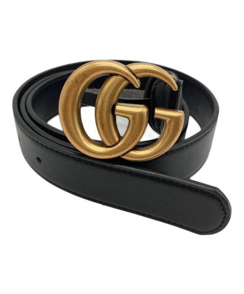 GUCCI（グッチ）GUCCI (グッチ) GGマーモントレザーベルト ブラックの古着・服飾アイテム