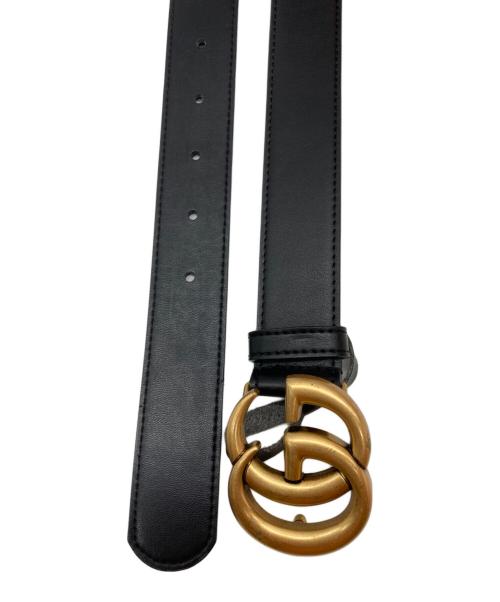GUCCI（グッチ）GUCCI (グッチ) GGマーモントレザーベルト ブラックの古着・服飾アイテム