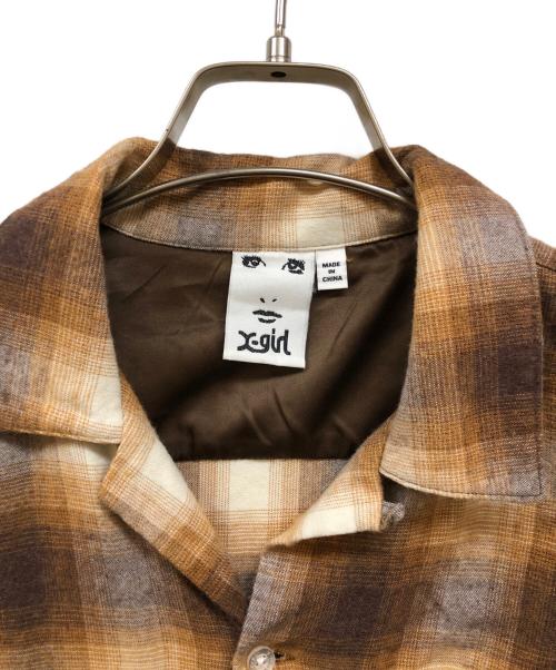 X-GIRL（エックスガール）X-girl (エックスガール) OMBRE PLAID SHIRT ブラウン サイズ:Ⅿの古着・服飾アイテム