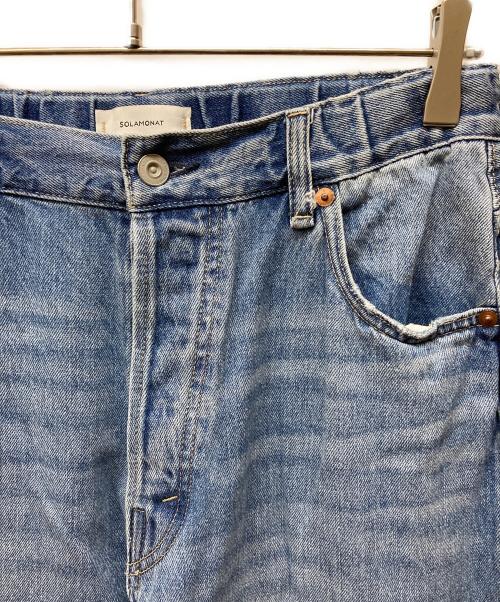 SOLAMONAT（ソラモナ）solamonat (ソラモナ) 5Pルーズストレートイージーデニムパンツ ブルー サイズ:Sの古着・服飾アイテム