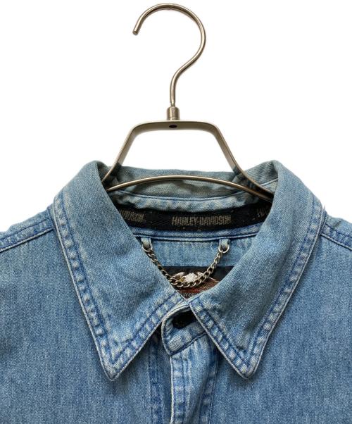 HARLEY-DAVIDSON（ハーレーダビッドソン）HARLEY-DAVIDSON (ハーレーダビッドソン) 刺繍デニムシャツ インディゴ サイズ:Lの古着・服飾アイテム