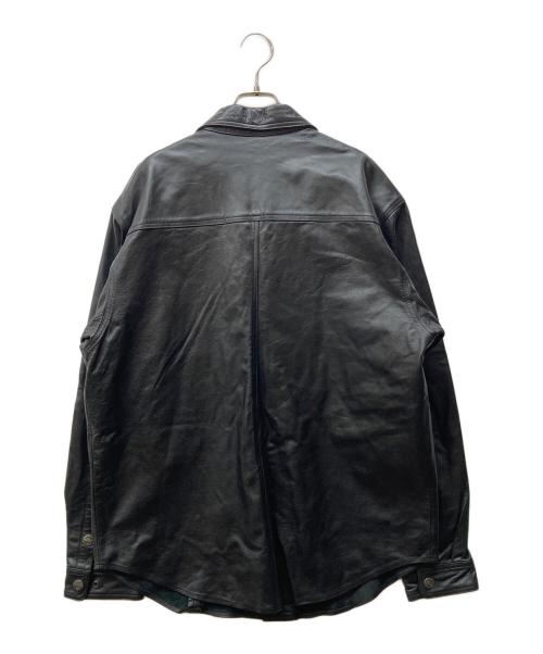HARLEY-DAVIDSON（ハーレーダビッドソン）HARLEY-DAVIDSON (ハーレーダビッドソン) レザーシャツ ブラック サイズ:Lの古着・服飾アイテム